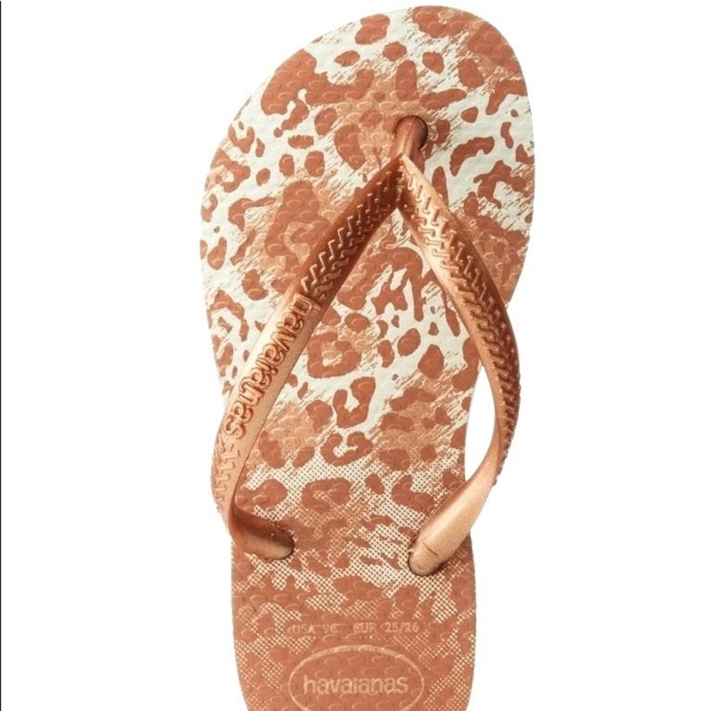 Havaianas Rose Gold Leopard Flip Flop